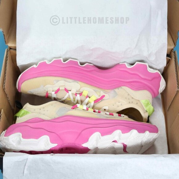 NEW! Sorel Kinetic Breakthru Tech Lace Sneakers in Pink, Yellow, Size 7.5 - Picture 8 of 9